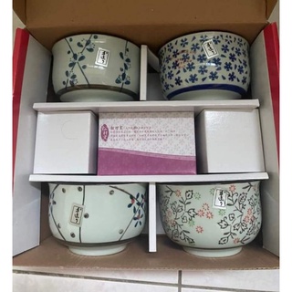 全新 松村窯 手造日式和風碗4入組 雅緻手作 典雅和風 碗組 飯碗 陶瓷碗 料理碗 點心碗 湯碗 廚具 臺灣製