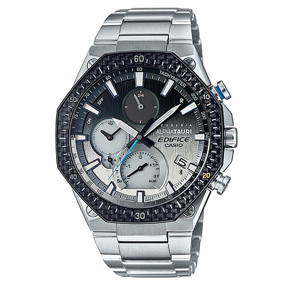 【CASIO】EDIFICE 無反射藍寶石玻璃 太陽能 藍牙 碳纖維錶圈 EQB-1100AT-2A 原廠公司貨