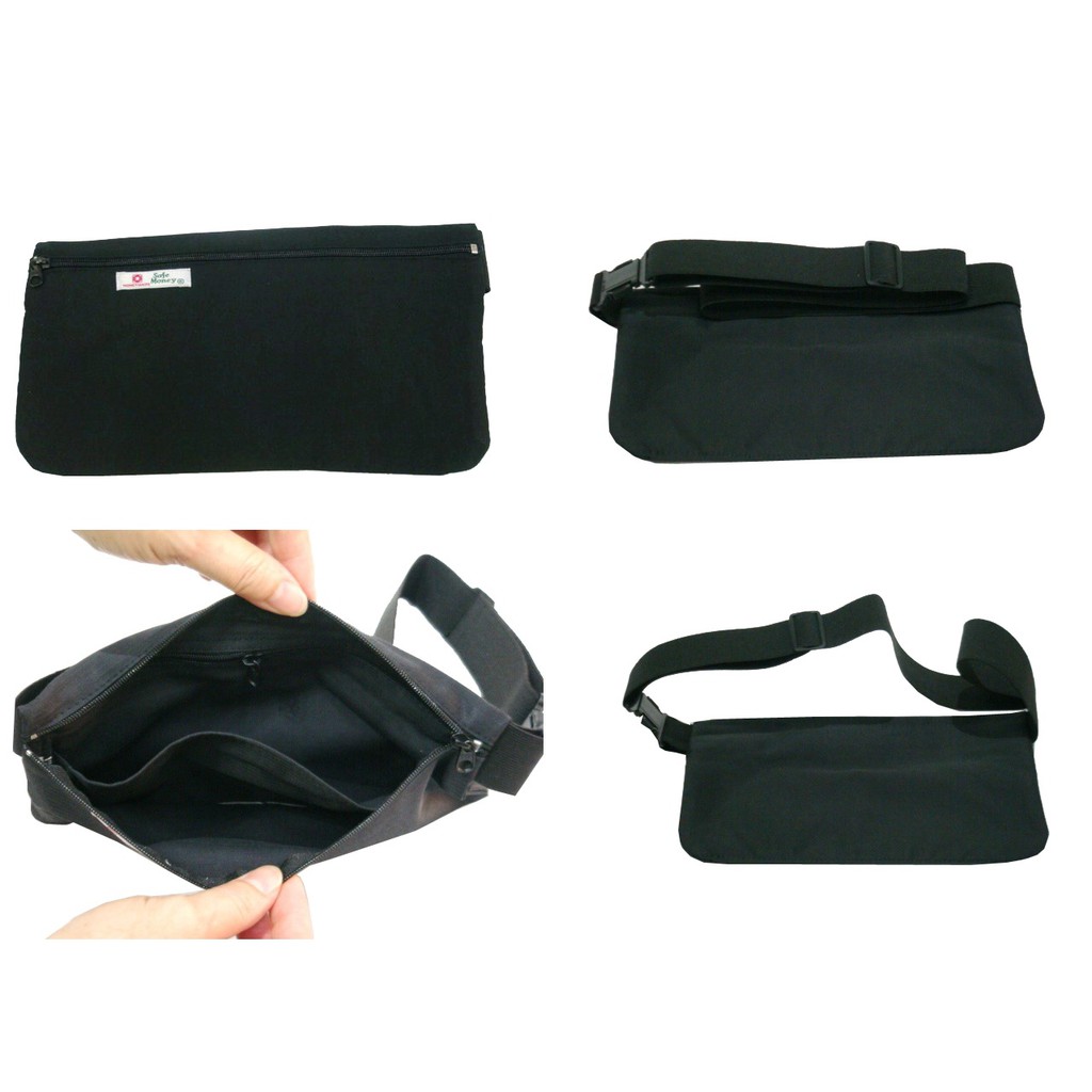 【新形象】P7009-(特價拍品)隱藏式旅遊貼身腰包,護照包(黑)