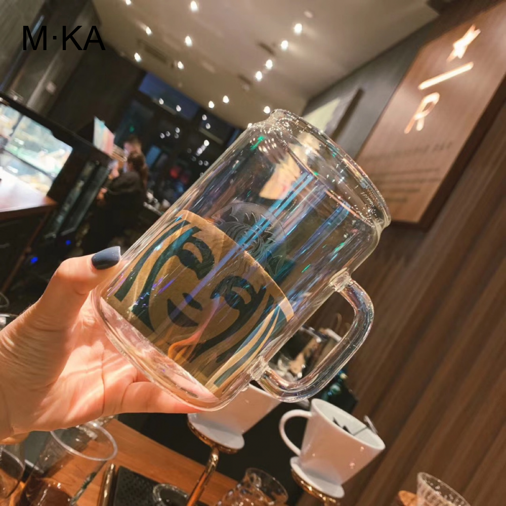 [免運]700ml透明玻璃杯 帶手柄馬克杯 辦公室咖啡杯 珍珠奶茶杯