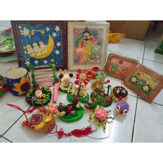 手殘風格童趣黏土作品(桌上型名片夾/筆筒/擺飾)