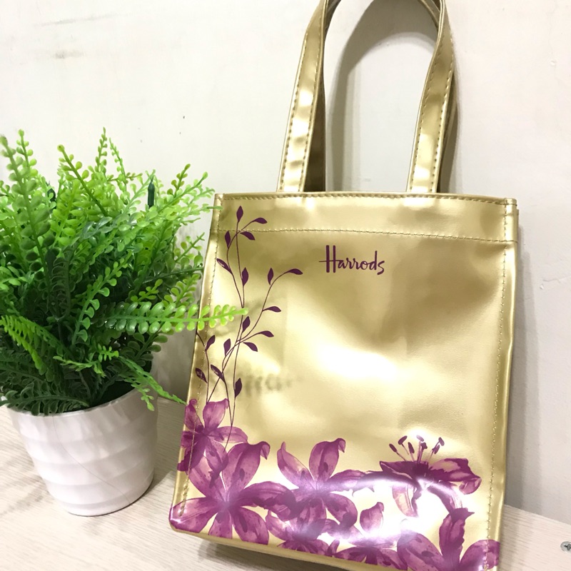 Harrods經典花卉防水PVC手提袋 環保袋