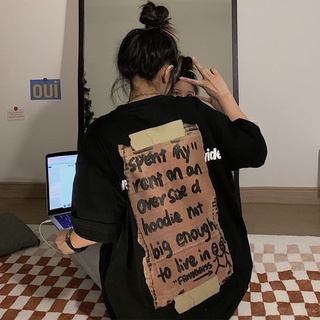 【微胖星人種草系列】100%純棉美式高街復古短袖T恤女夏季寬鬆歐美hiphop炸街短袖上衣大尺碼T