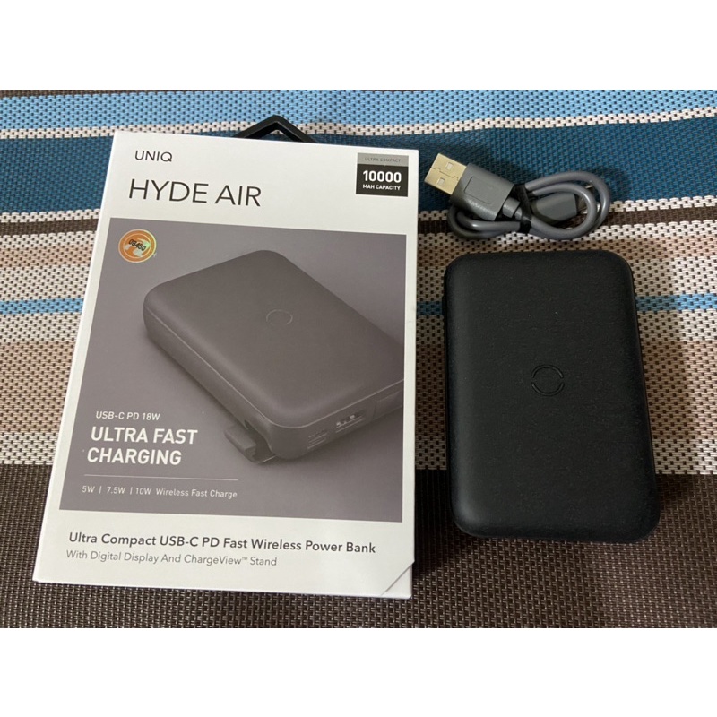 UNIQ HydeAir 10000mAh 無線快充帶支架螢幕行動電源