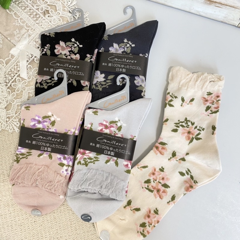 [現貨🇯🇵🔜] 日本製 浪漫花系 碎花 優雅花朵 氣質穿搭 中筒襪 穿搭 日本進口 日本襪子 襪子