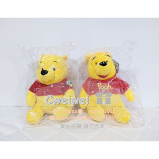 正版 臺版 12吋 迪士尼 維尼 小熊維尼 winnie the pooh 坐姿 經典款 蜜蜂 造型 娃娃 大娃娃 玩偶