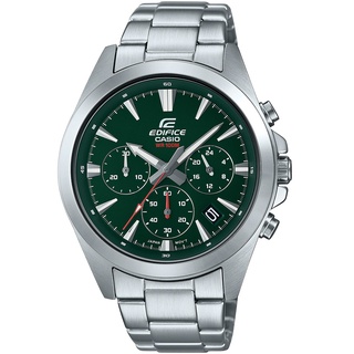 casio 卡西歐 edifice 簡約運動風三眼計時手錶-綠 efv-630d-3a