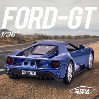 裕豐RMZ CiTY 1:36 福特GT 效能跑車 回力開門 模擬授權合金汽車模型 蛋糕模型裝飾品擺件禮物