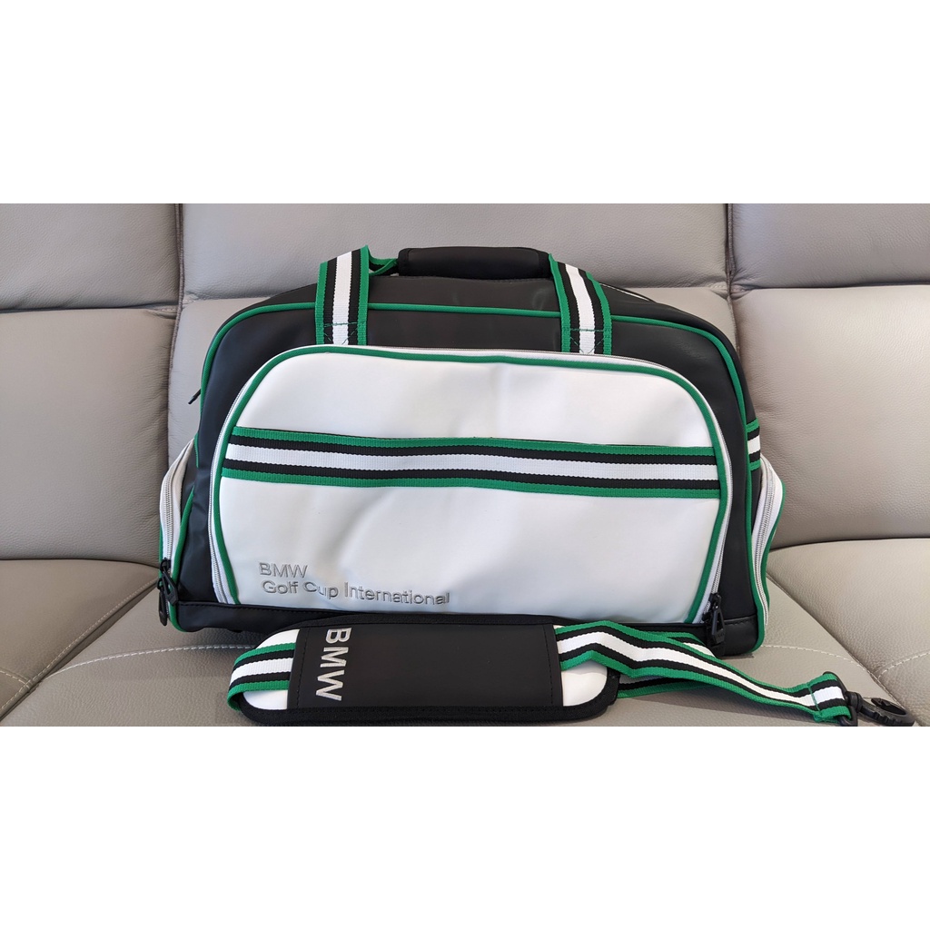 [新品] BMW 高爾夫球 皮革衣物袋 旅行袋