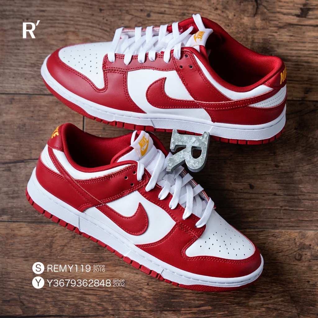 R’代購 Nike Dunk Low Gym Red 白紅 金黃 USC 南加州大學 麥當勞 DD1391-602