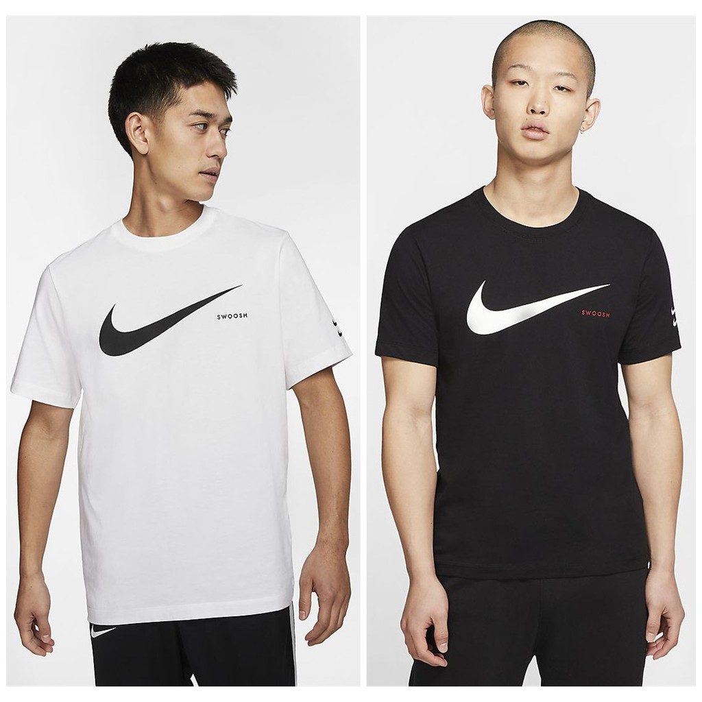 DSY-Nike Sportswear Swoosh 短T 雙勾短袖刺繡男款黑CK2253-010 白-100 | 蝦皮購物