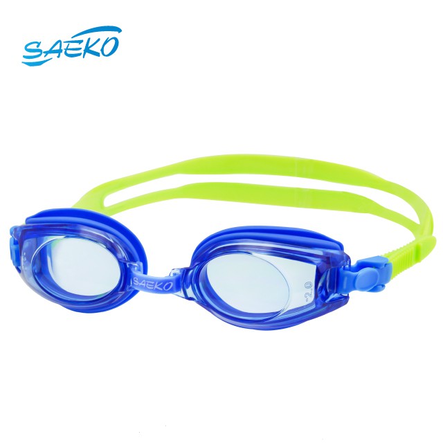 【SAEKO】度數款 兒童近視泳鏡蛙鏡 防水防霧 藍綠 S5AOP_BLGN