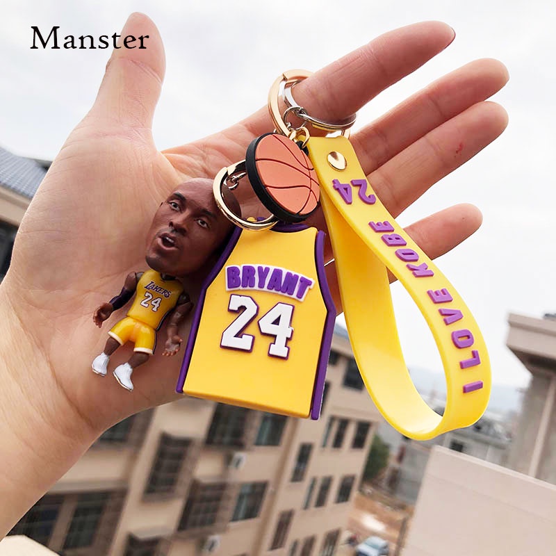 NBA Lakers 24號Kobe Bean Bryant硅膠球衣鑰匙扣23號LeBron James公仔掛件鑰匙鏈