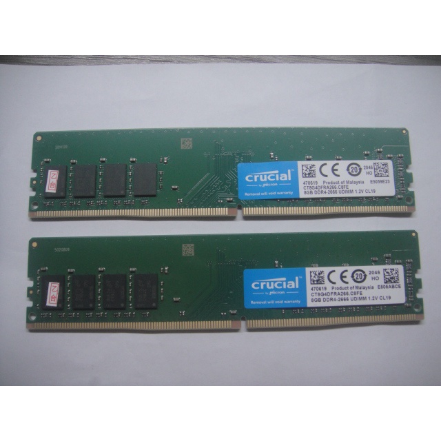 美光 DDR4 2666 8GB 兩條共 16GB micron crucial 桌上型 pc 記憶體原廠終保固