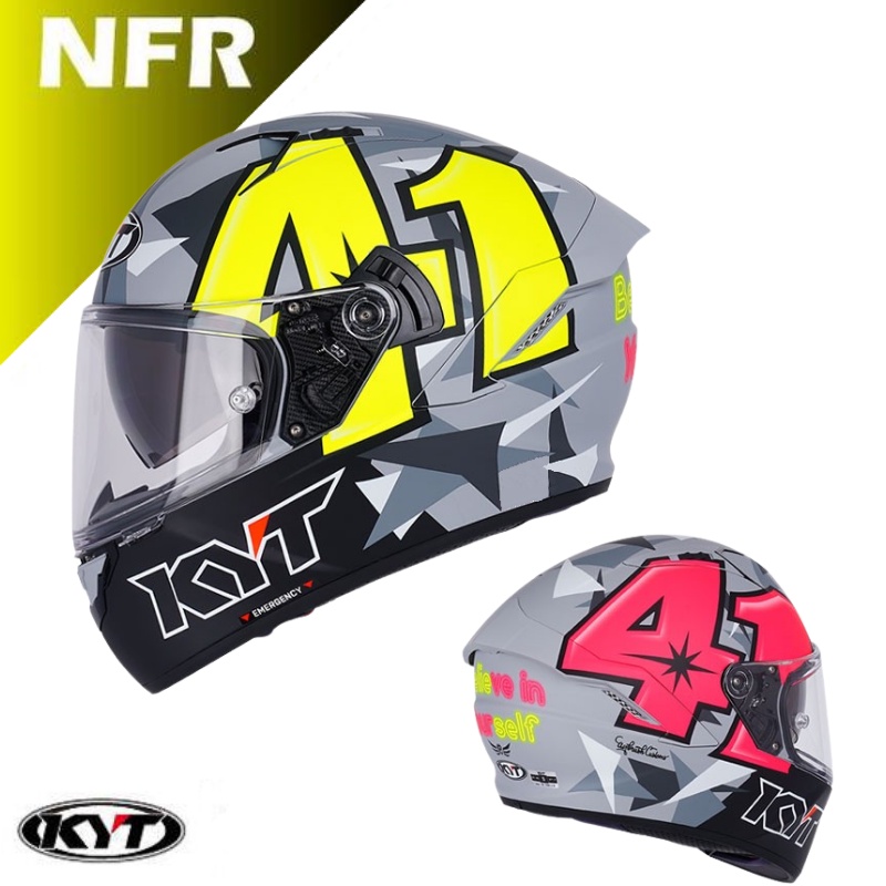 【咪咪帽帽】KYT NFR 安全帽 NF-R #41消光灰 NFGP 全罩式安全帽 內藏墨鏡 全罩式 進口帽