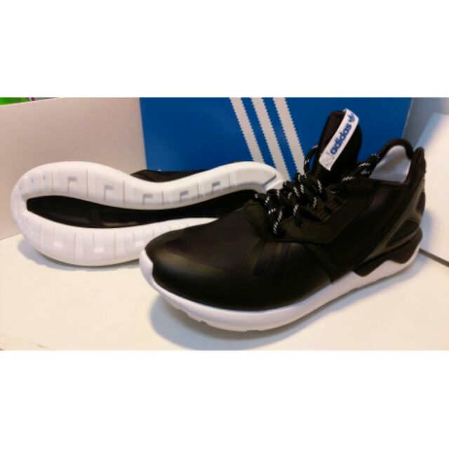 平民版Y3 Adidas Tubular Runner 全黑藍標 us.10.5