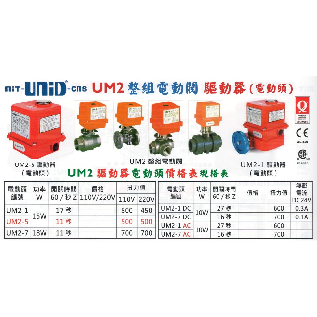 mit-UNID-cns UM2 整組電動閥 驅動器(電動頭) 價格請來電或留言洽詢