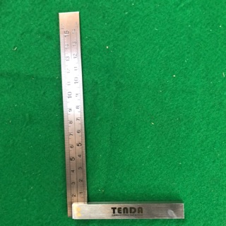 含税 TENDA 6＂ (150mm) 不鏽鋼座角尺 公制/公制 雙面全公分 不鏽鋼座底
