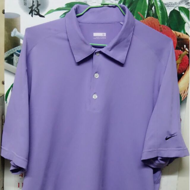 Nike 肩寬46公分 台灣製 淺紫色 運動 高爾夫抗紫外線短袖polo衫