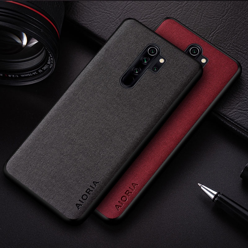 Redmi note 8 pro funda 的手機殼簡單設計純色紡織品皮套 redmi note 8