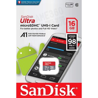 SANDISK ULTRA TF 16G 16GB MICROSD 記憶卡 讀98MB/S 臺灣公司貨【臺中恐龍電玩】