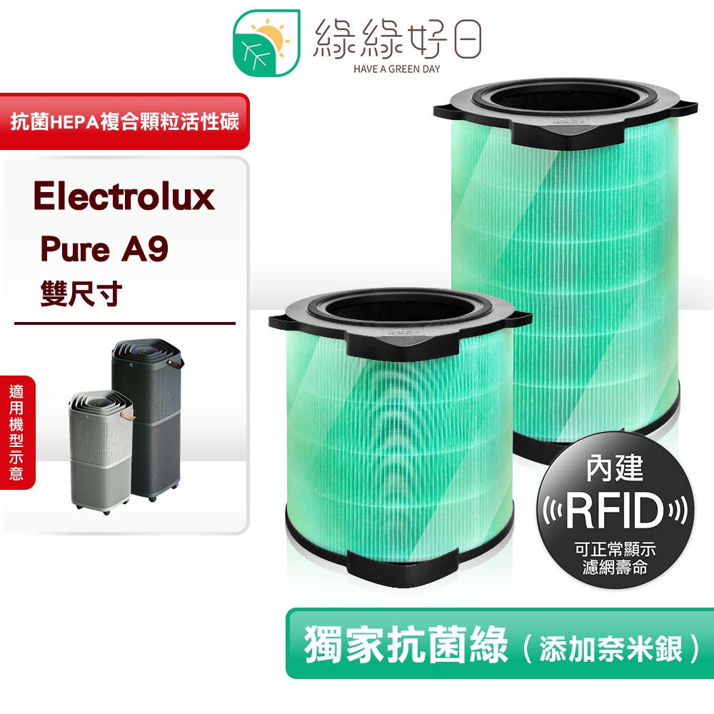 綠綠好日 適用 Electrolux 伊萊克斯 Pure A9 PA91406 PA91-606 HEPA抗菌 蜂巢顆粒