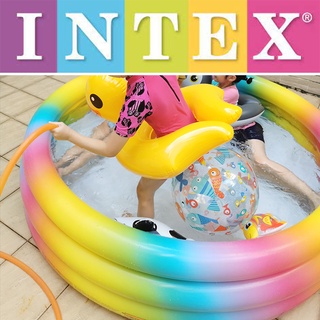 低價出清【INTEX公司貨】彩虹漸層游泳池 網紅泳池 彩虹泳池 漸層泳池 充氣池 戲水池 游泳池 安全無毒 不刮屁屁