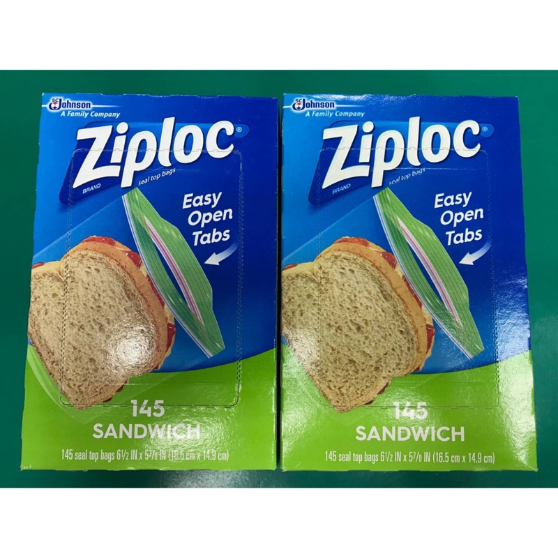 ～尋寶樂園～Ziploc 可封式三明治保鮮袋 密保諾 拉鍊式夾鏈袋 145入/盒 （16.5 x 14.9公分）