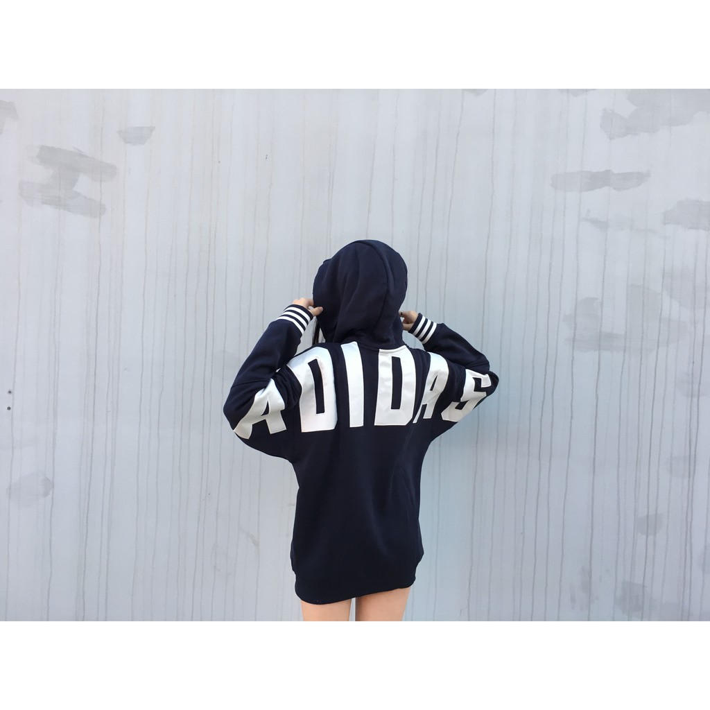 IMPACT ADIDAS WOMEN ORIGINALS HOODIE 深藍 帽T 李聖經 大LOGO BR5188