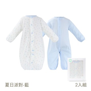 【ding baby】MIT台灣製夏日派對短兔裝二入組-藍