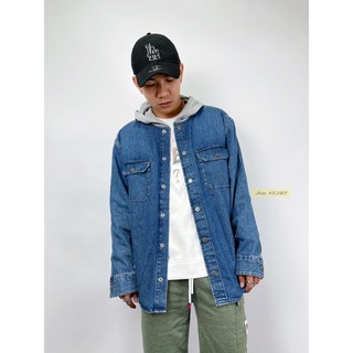【New START精品服飾-員林】Tommy Jeans 側邊布標 厚磅 牛仔襯衫 連帽外套 襯衫外套 牛仔外套