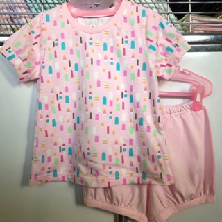 麗嬰房台灣製全新套裝家居服、短袖套裝4號110公分