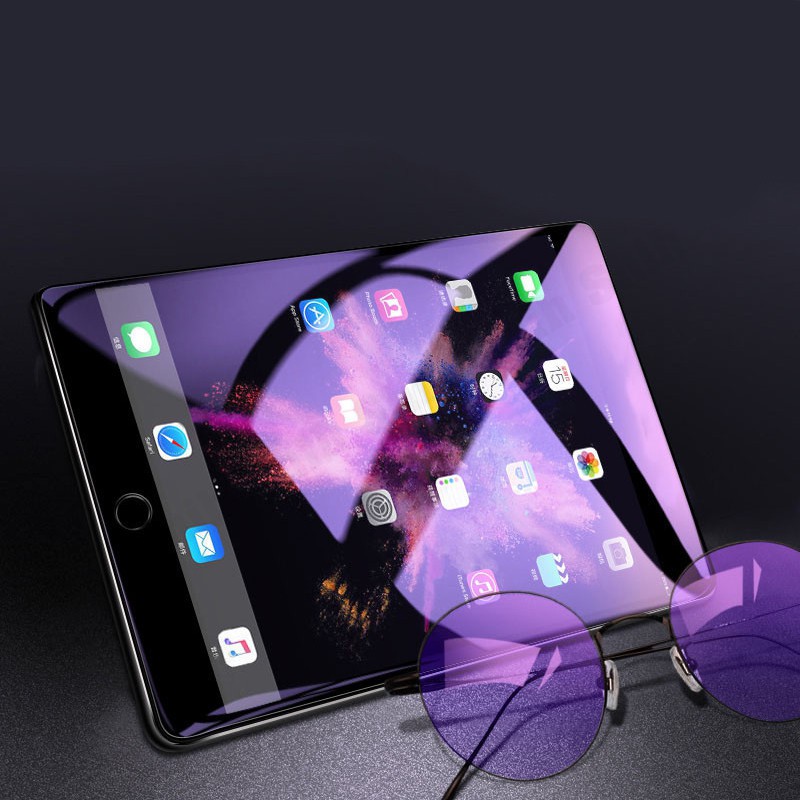現貨 iPad 2018/17 Air1/2  抗防 藍光 紫光 透明 滿版 鋼化玻璃貼 玻璃貼 鋼化膜 保護貼膜