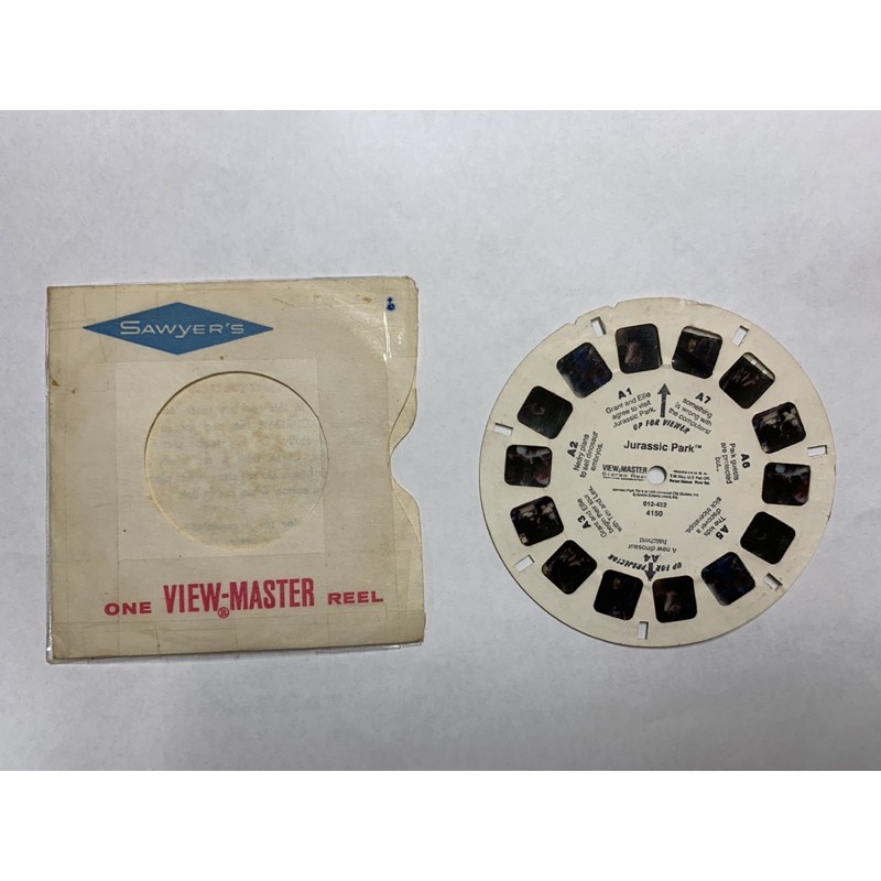 【二手】View-Master 絕版3D幻燈片- (最早期)侏羅紀公園電影版 (附紙袋)