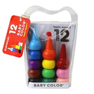 日本進口 BABY COLOR 12色 蠟筆 疊疊樂 玩具 日本製