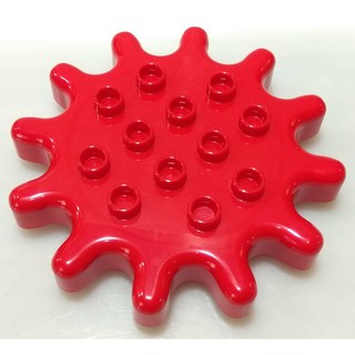 【得寶Duplo】紅色 齒輪 12齒 (直徑10.4cm) 轉盤 配件 大顆粒 積木 [樂高玩家★正版LEGO]