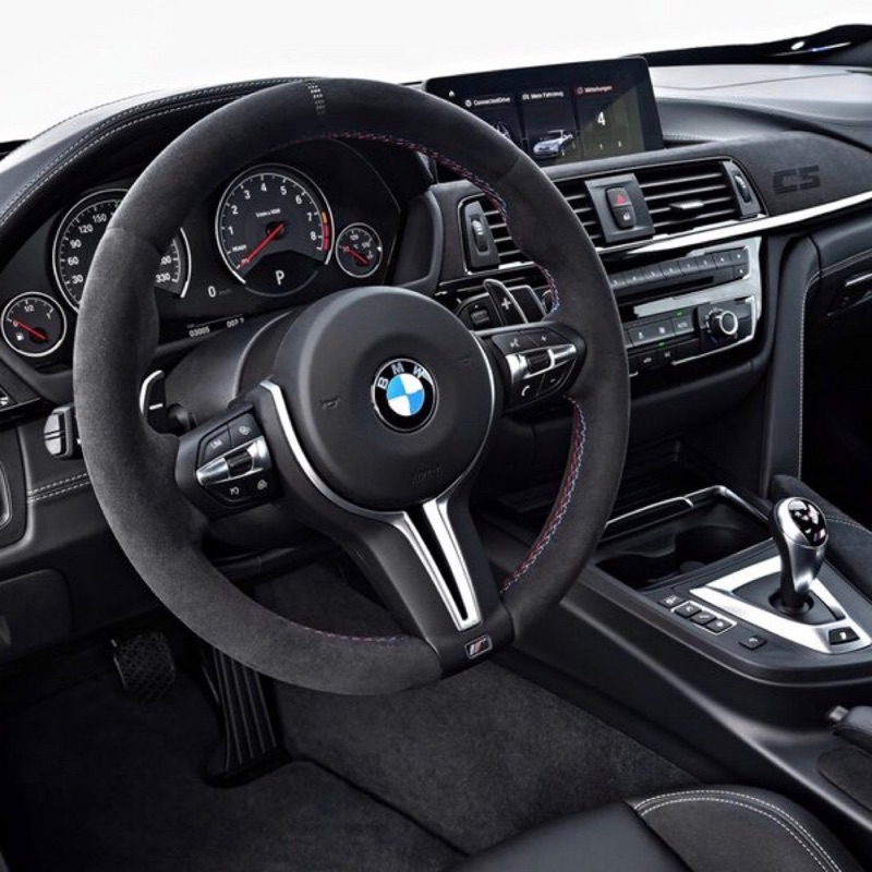 BMW 原廠 M4 CS 方向盤 麂皮 三色縫線 裸盤 F80 F82 M3 M2 F30 F32 F3x 銀色回正線