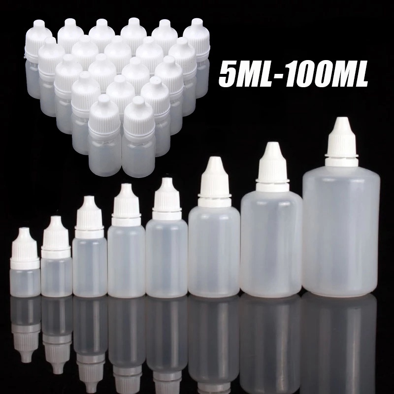 5ml / 10ml / 15ml / 20ml 空塑料可填充眼液滴管瓶 / 塑料滴管瓶