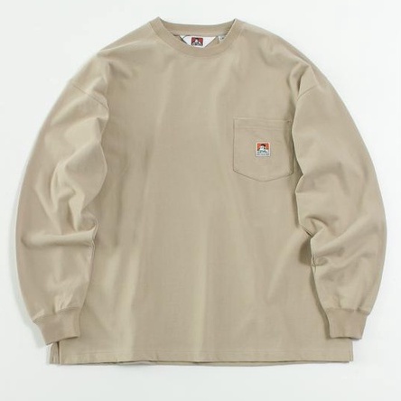 BEN DAVIS "BRUSHED BIG L/S TEE | 卡其