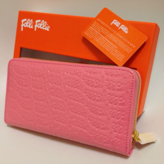 品名：folli follie全新粉色皮夾