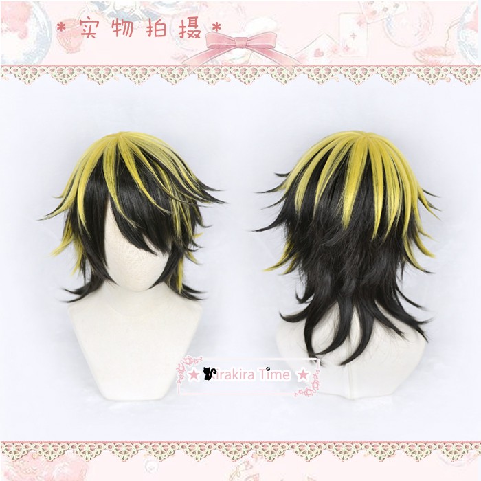 小爺的店｜預購｜cosplay｜東京卍復仇者｜重生之道｜羽宫一虎｜黑色挑染金色｜高溫絲假髮｜有紋身 鈴鐺耳環