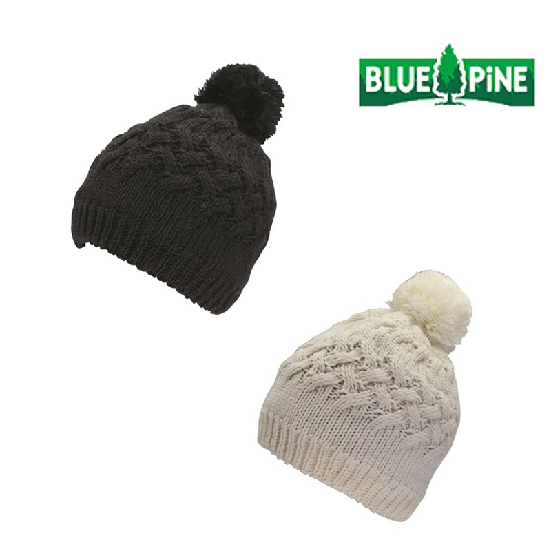 BLUE PINE 台灣 編織毛球毛帽 雙層設計 防風保暖 透氣舒適 B62012