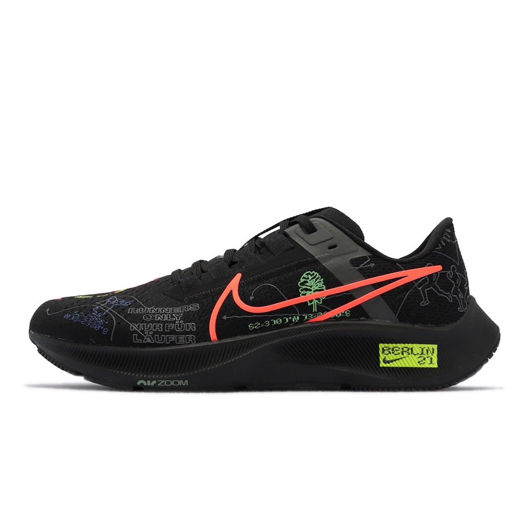 Nike 慢跑鞋 Air Zoom Pegasus 38 黑 橘 男鞋 柏林馬拉松 聯名【ACS】 DN9256-001