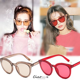 【現+預】❤膠框透明感墨鏡❤含三角眼鏡盒