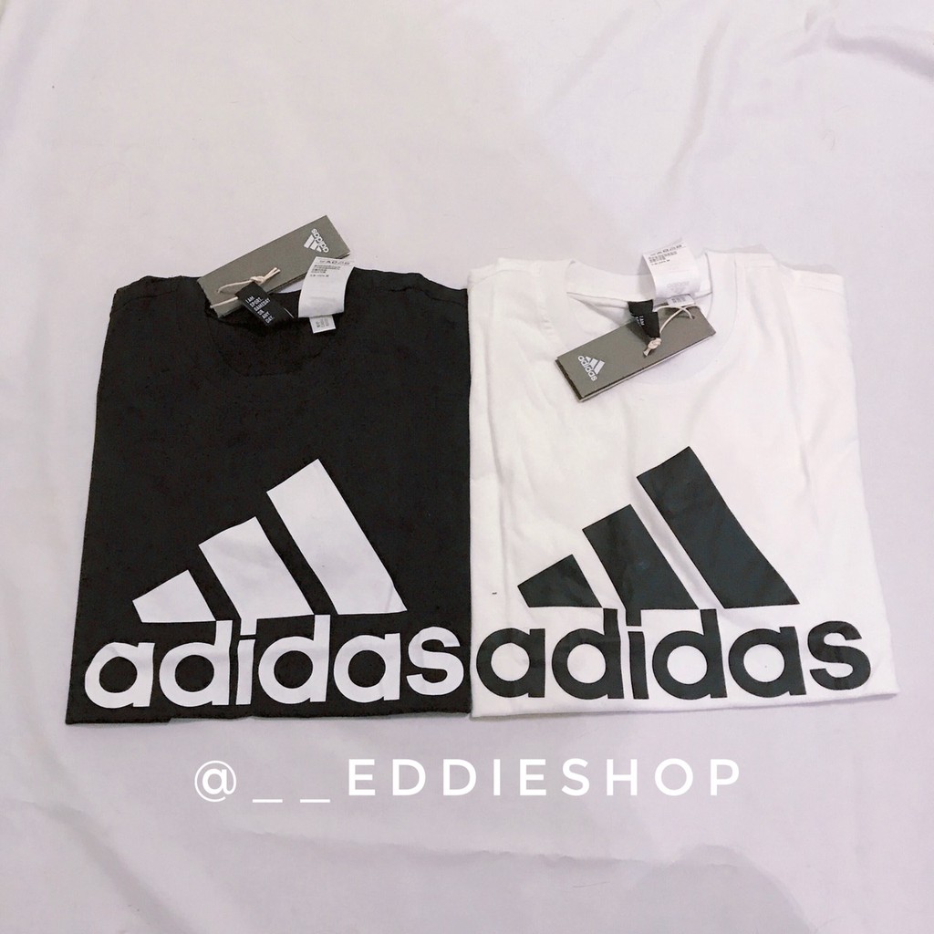 Adidas Essentials Logo 愛迪達 短袖 三斜線 LOGO 黑白 CD4863 CD4864 男 女