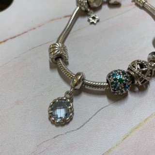 Pandora 潘朵拉銀質吊飾 透明託銆石寶石墜飾💎正品（保証）二手出清特價