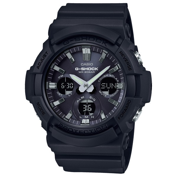 CASIO G-SHOCK GAS-100B-1A 雙顯太陽能電子錶(黑)