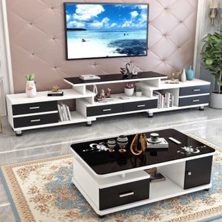電視柜茶幾組合套裝簡約現代歐式小戶型客廳全套家具電視機柜