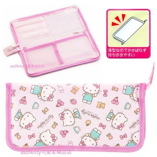 asdfkitty可愛家☆KITTY粉蘋果餐具袋/嬰幼兒餐具收納包-日本正版商品