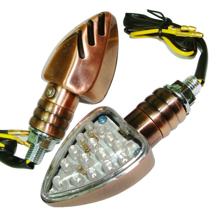 235A146  LED-4 方向燈 鈦殼黃光2入  LED 方向燈 轉向燈  摩托車 重機 尾燈 改裝 機車 電動車